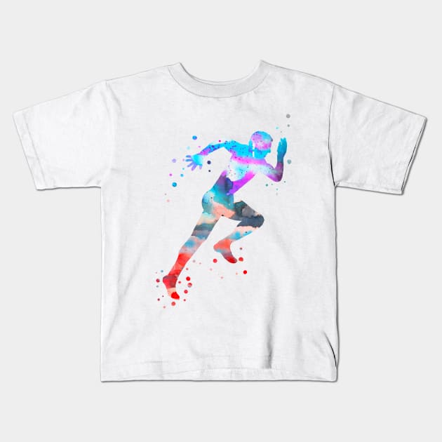 Running man Kids T-Shirt by RosaliArt